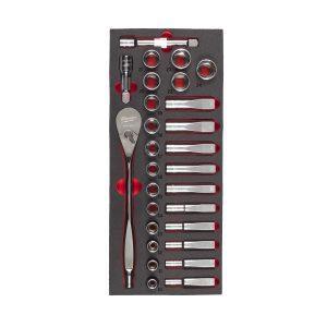 set 1/2″ raglje in natičnih ključev, vložek iz pene