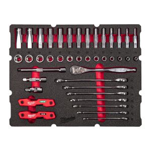PACKOUT™ set 3/8" raglje in kombiniranih ključev z ragljo (55 - delni) v vložku iz pene za predalnik
