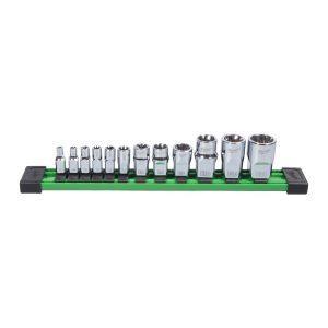 12-delni set zunanjih Torx natičnih ključev ¼″, ⅜ ″, ½″ - metričnih