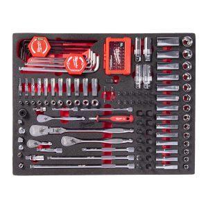 153 pc 1/4'' and 3/8'' Ratchet and Socket and Bit Socket Set Foam Insert